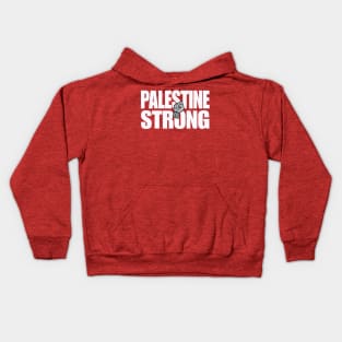 Palestine Strong - Keffiyeh Fist - Back Kids Hoodie